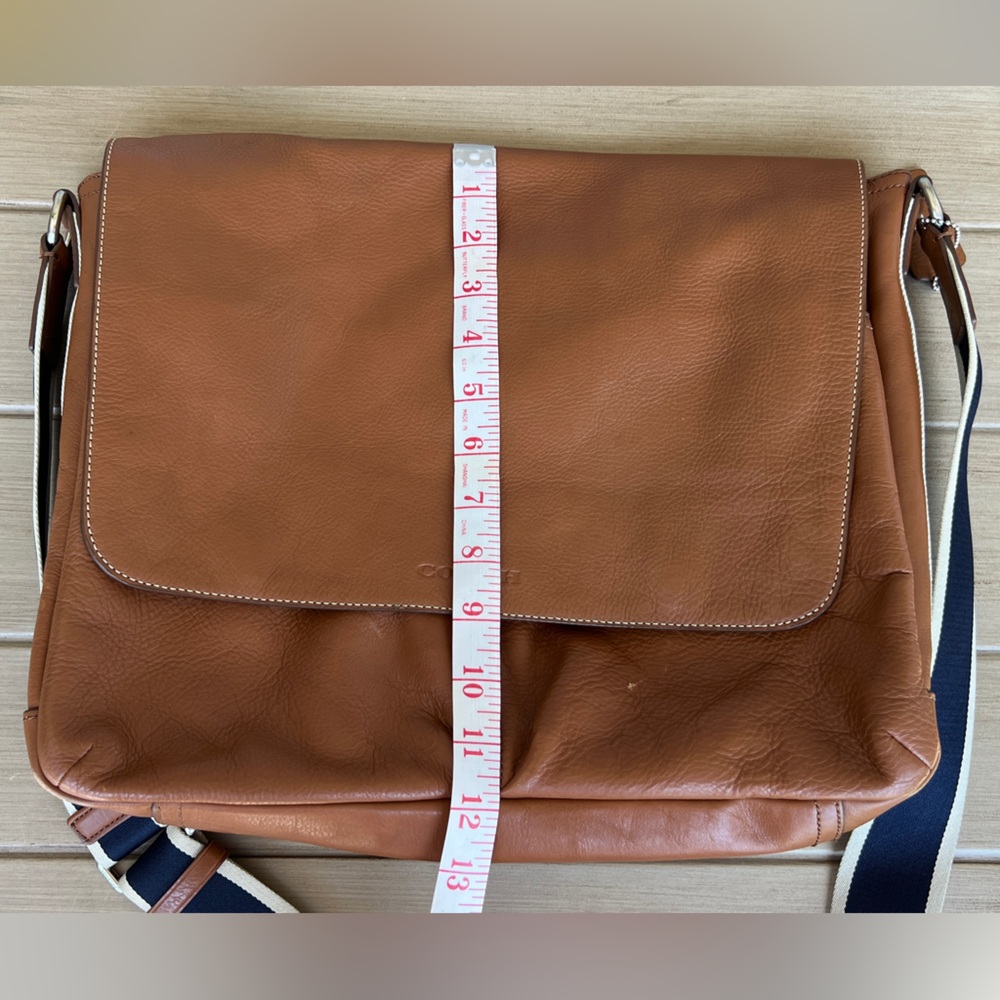 Coach Heritage Web Messenger Brown Leather Adjustable Strap Bag - Picture 16 of 16